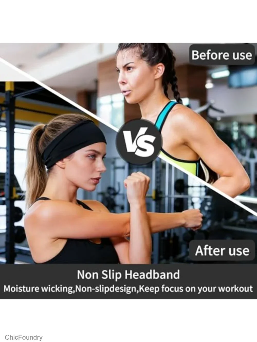 Wide Non-Slip Elastic Headbands for Women, 3 Pack, Soft